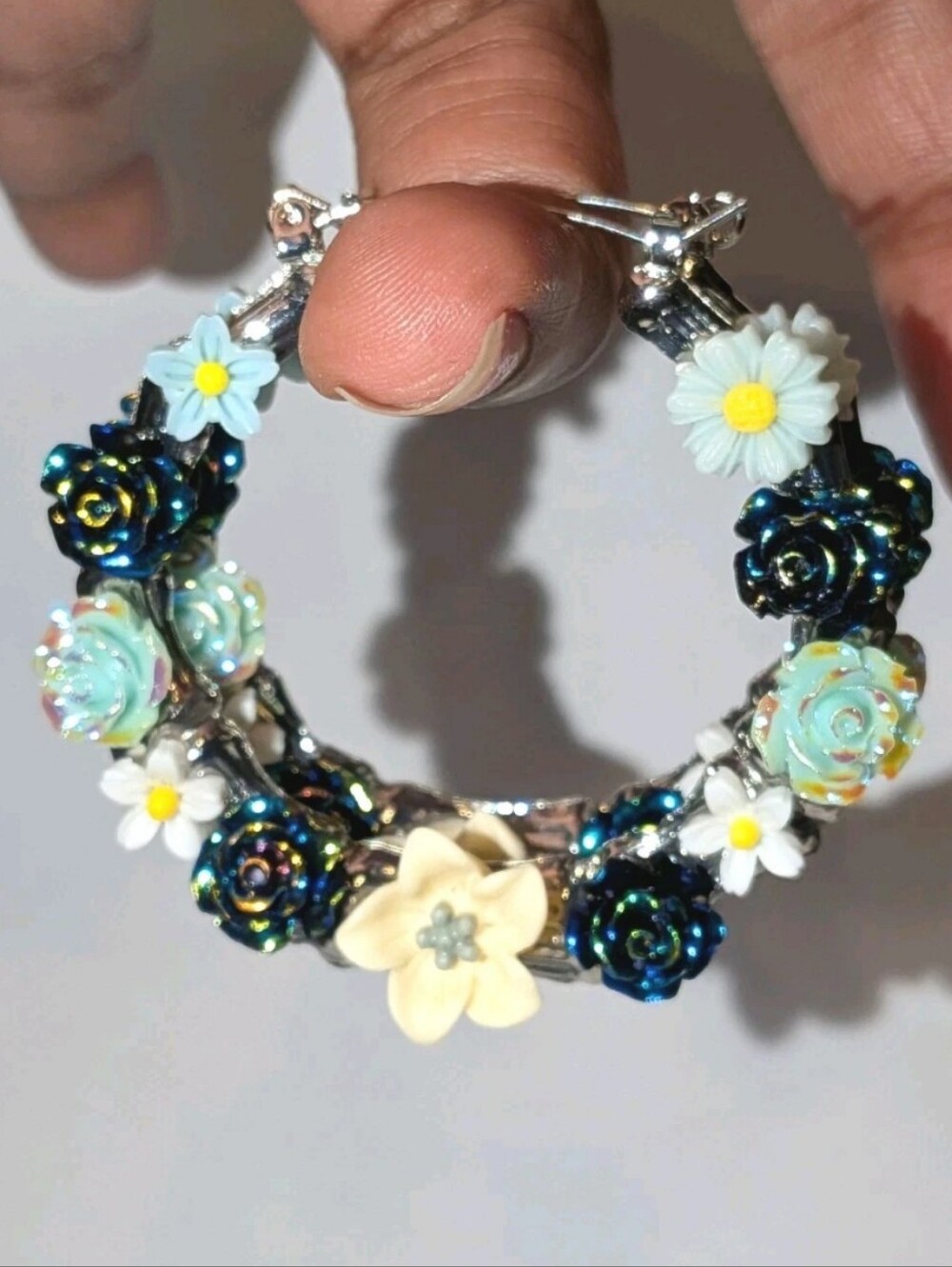 Flower Girl-Hand Crafted Medium Size Hoop Earring From Our Collection S3CHIQUE